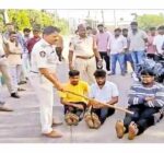 Tenali police arrested rowdy sheeters on the road, in a third degree act,
